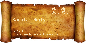 Kampler Norbert névjegykártya